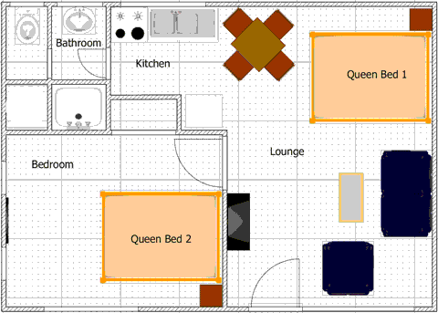 Double Queen Suite Plan